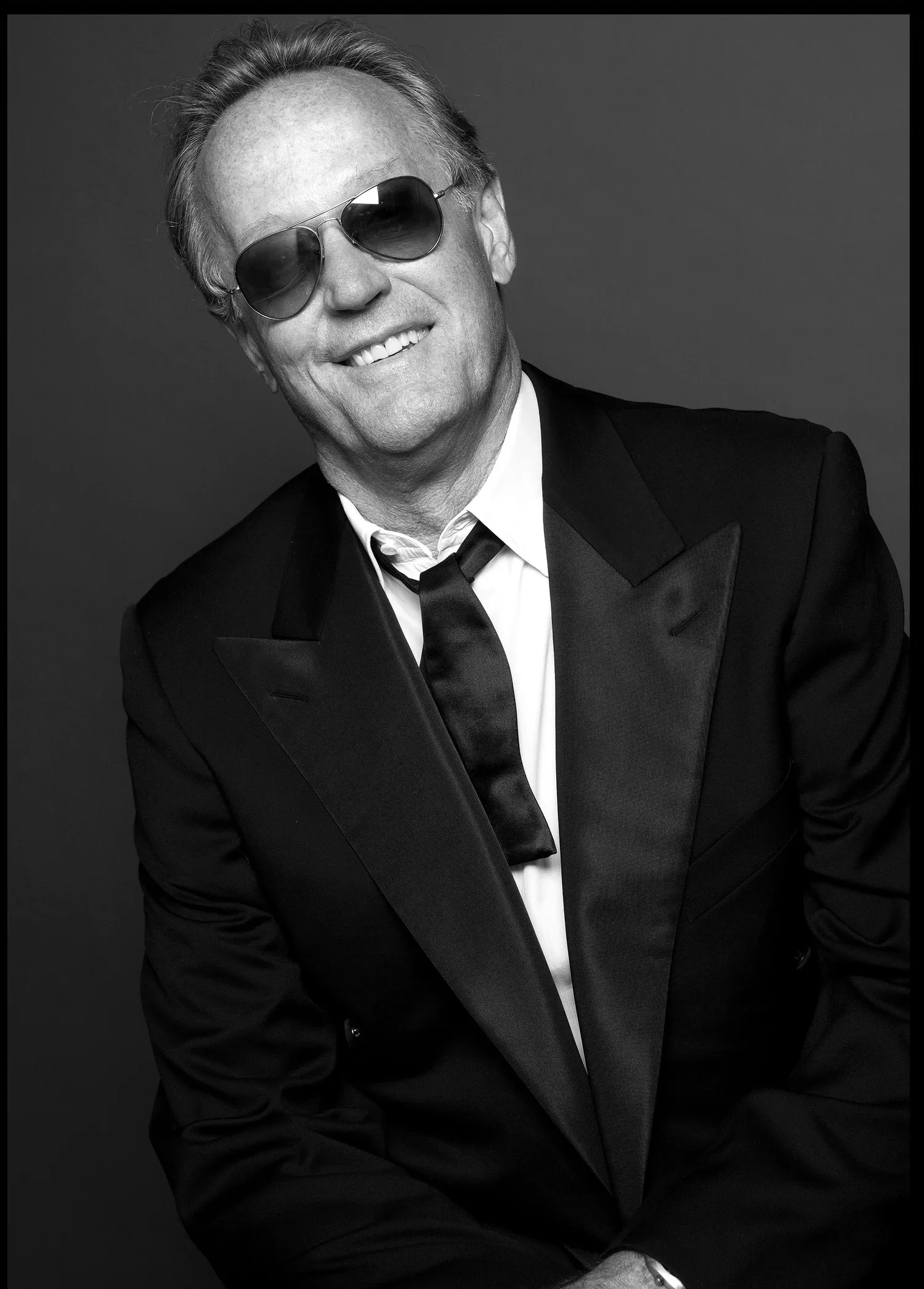 Hollywood legend Peter Fonda black and white studio portrait photographed by Ken Sax.