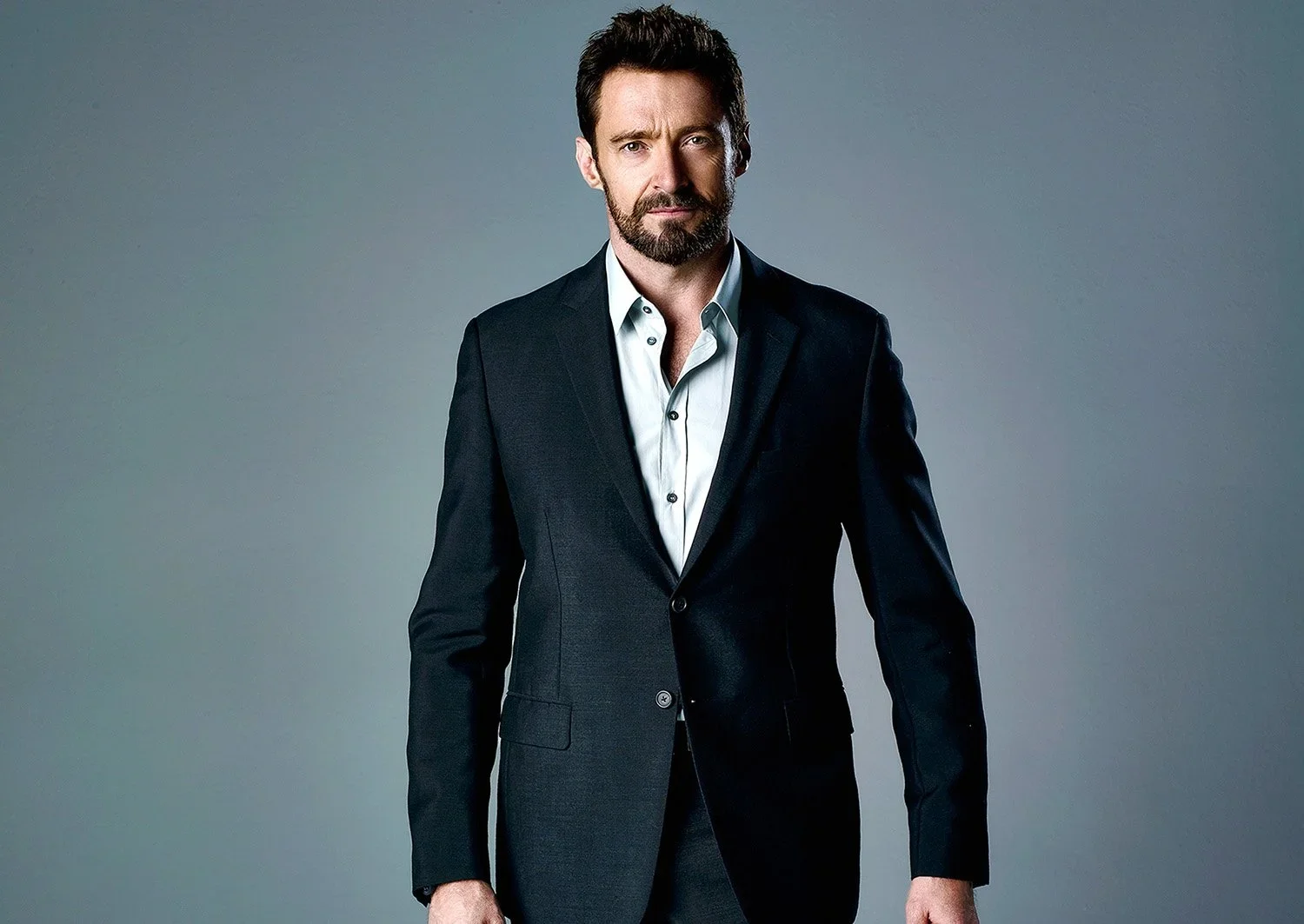 Actor Hugh Jackman studio portrait photographed in Los Angeles by Ken Sax Corporate Photography LA.