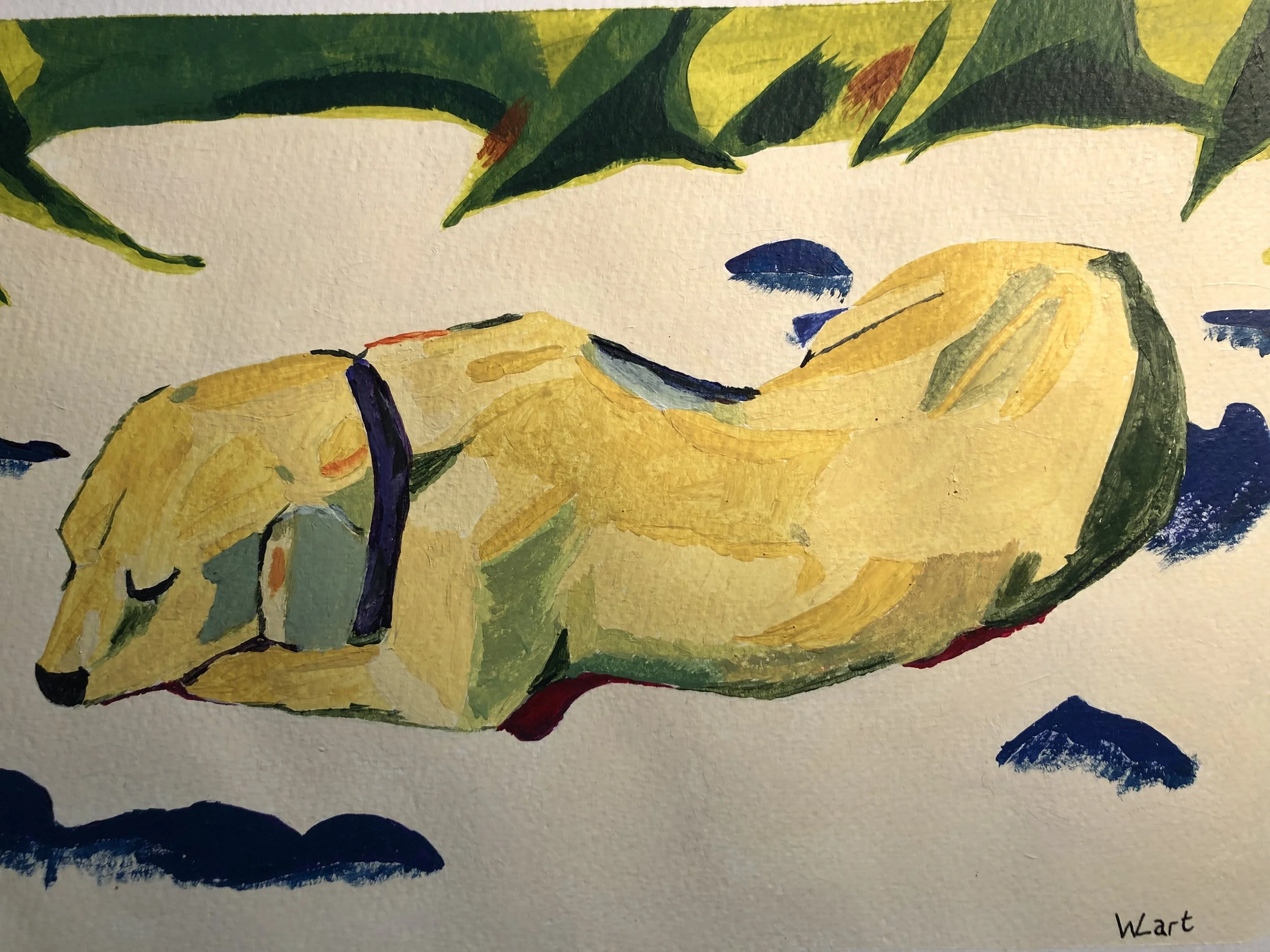 Franz Marc - Liegender Hund im Schnee (sein eigener Hund "Russi")
