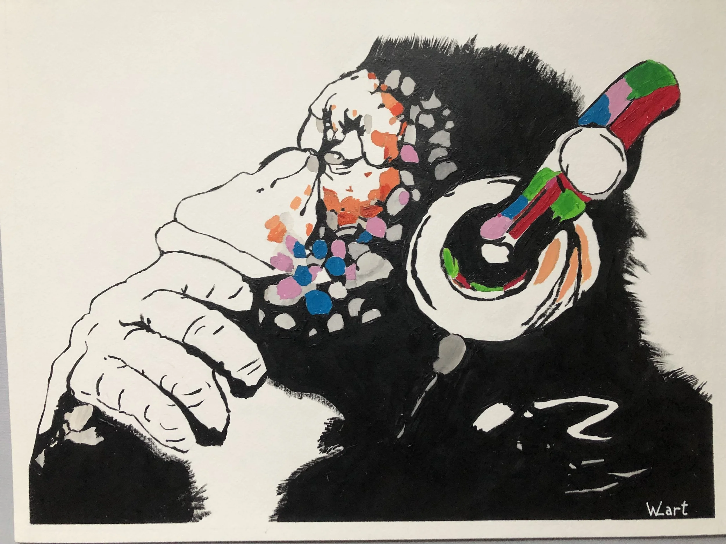 Banksy Colourful monkey Jan 22.JPG