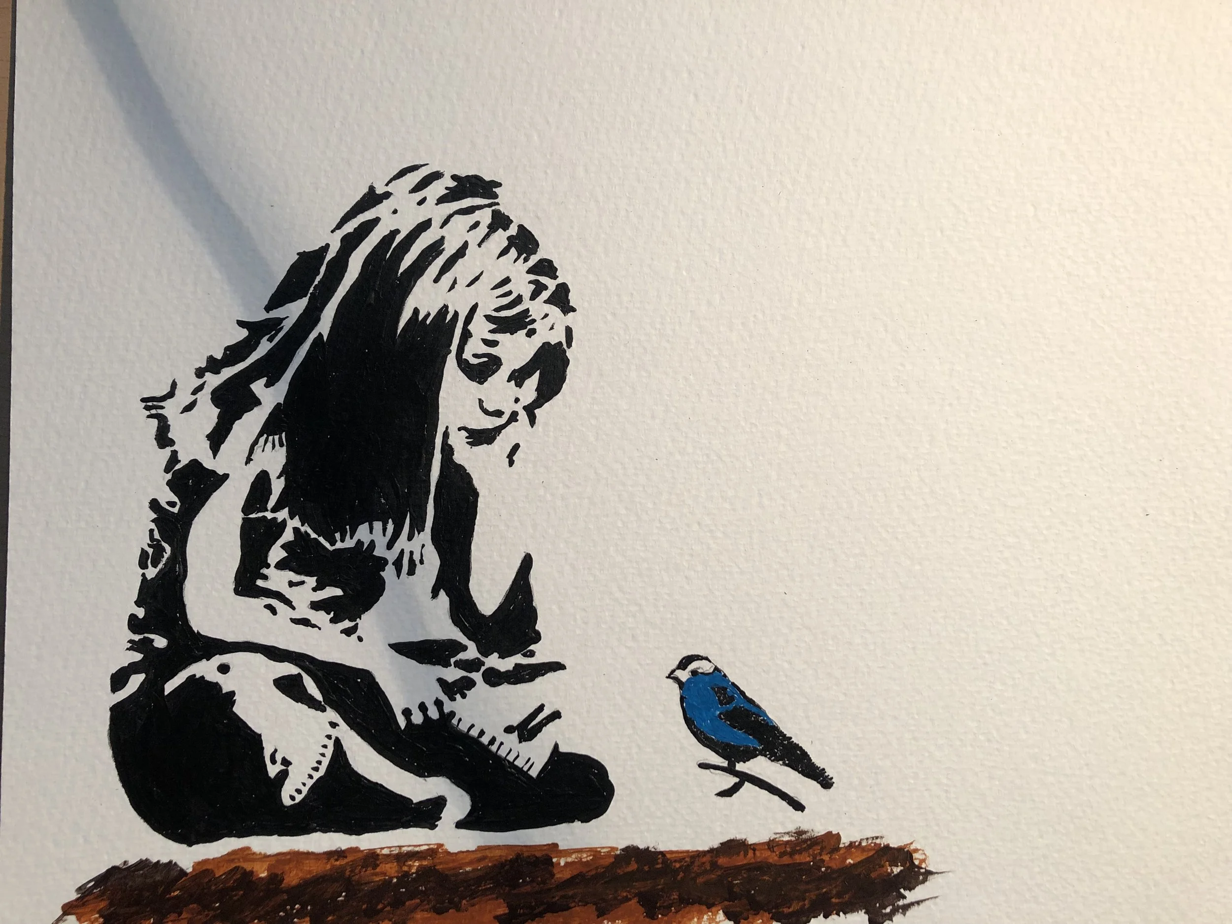 Banksy Girl with a bird Nov 21.JPG