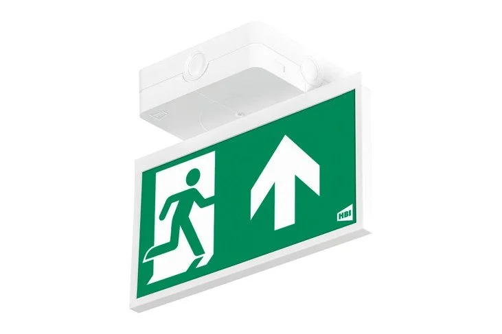 luminIQ Series 770 — white emergency exit sign
