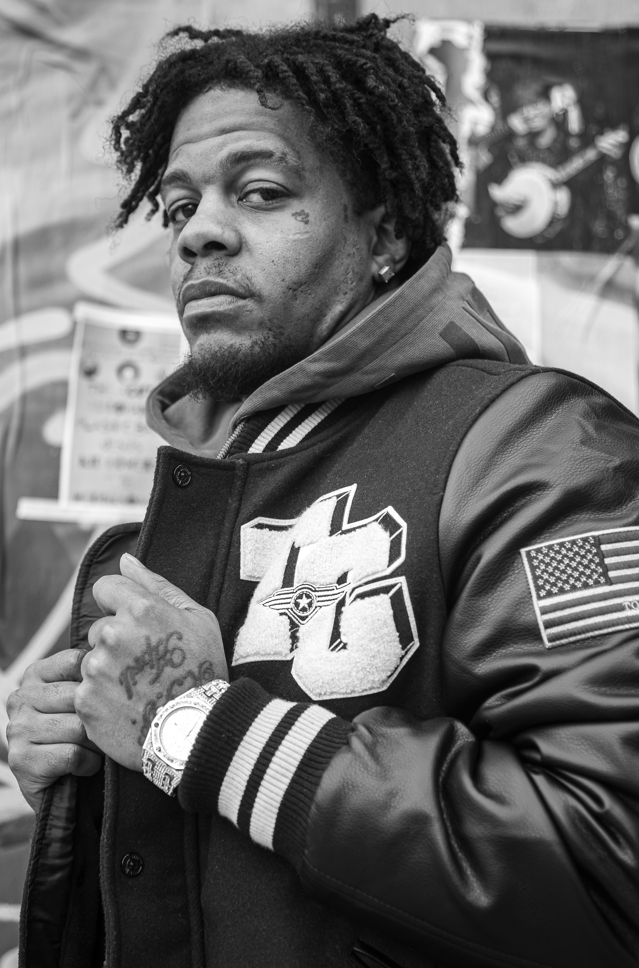 One of my substitute teacher's brought in a guy who was a rapper and we took some cool street portrait shots which was fun. 