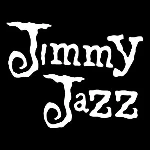 Text reading "Jimmy Jazz" in a stylized, white font on a black background.
