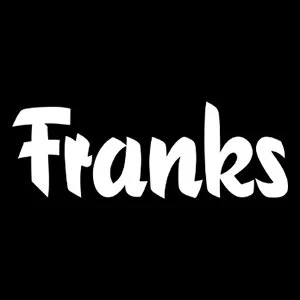 The word 'Franks' written in large white letters on a black background.