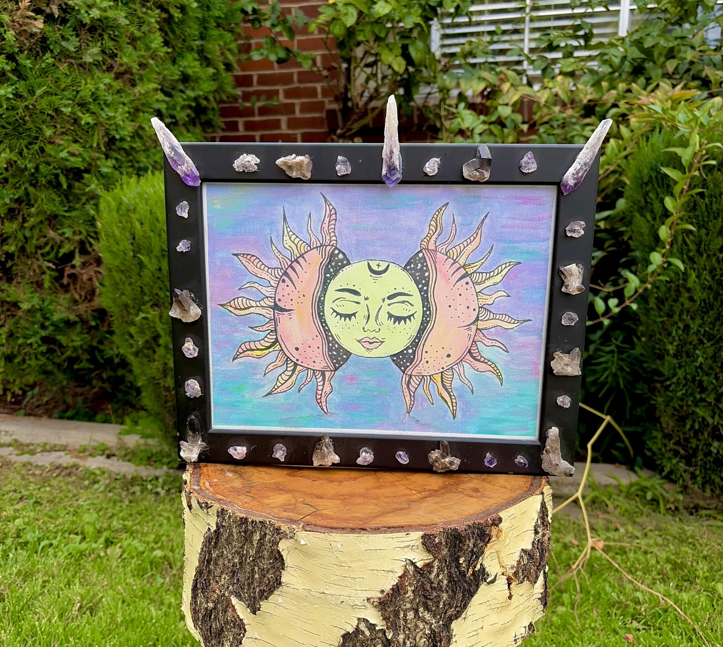 Lunar Sol Amethyst Framed Painting