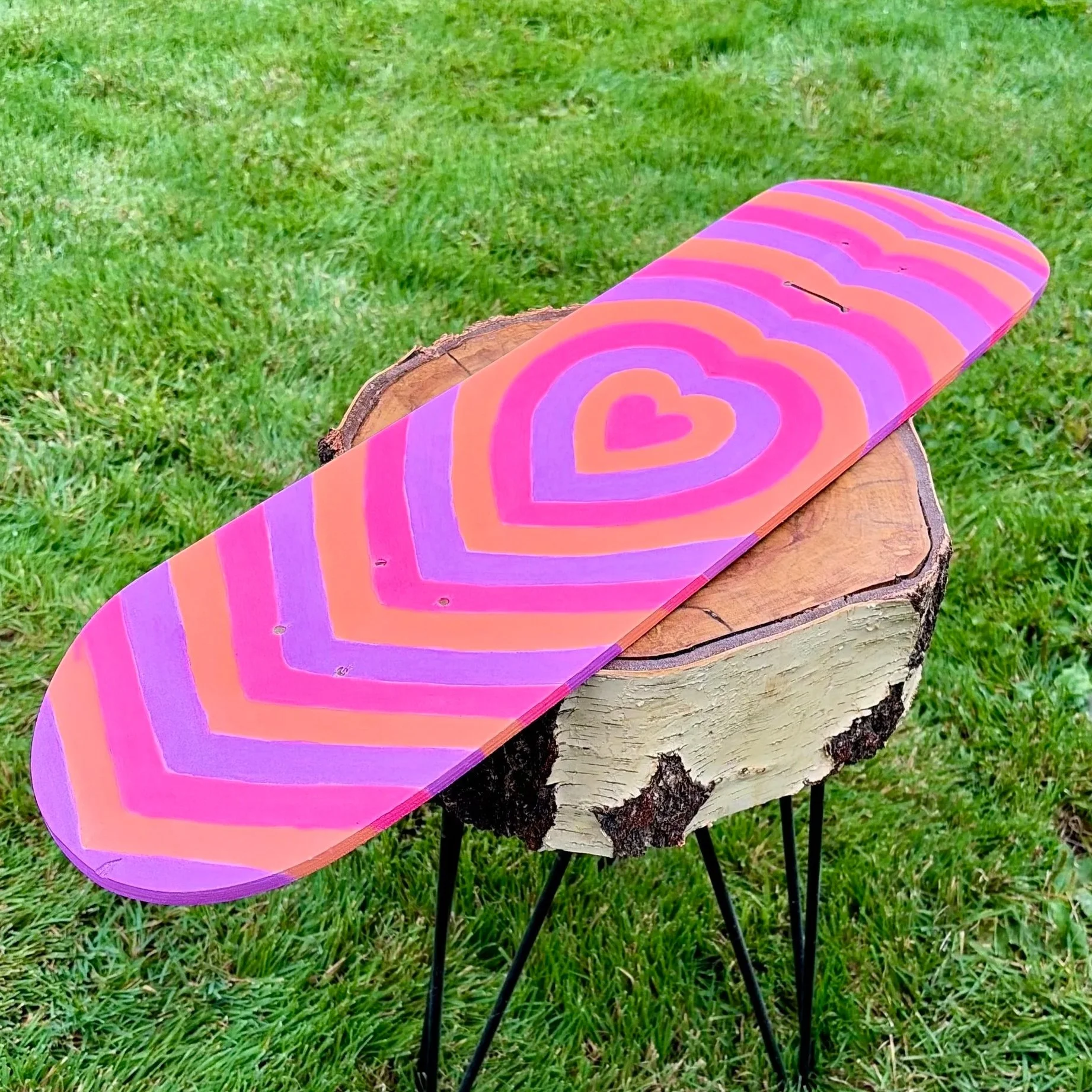 Y2K Glitter Hearts Skate Deck