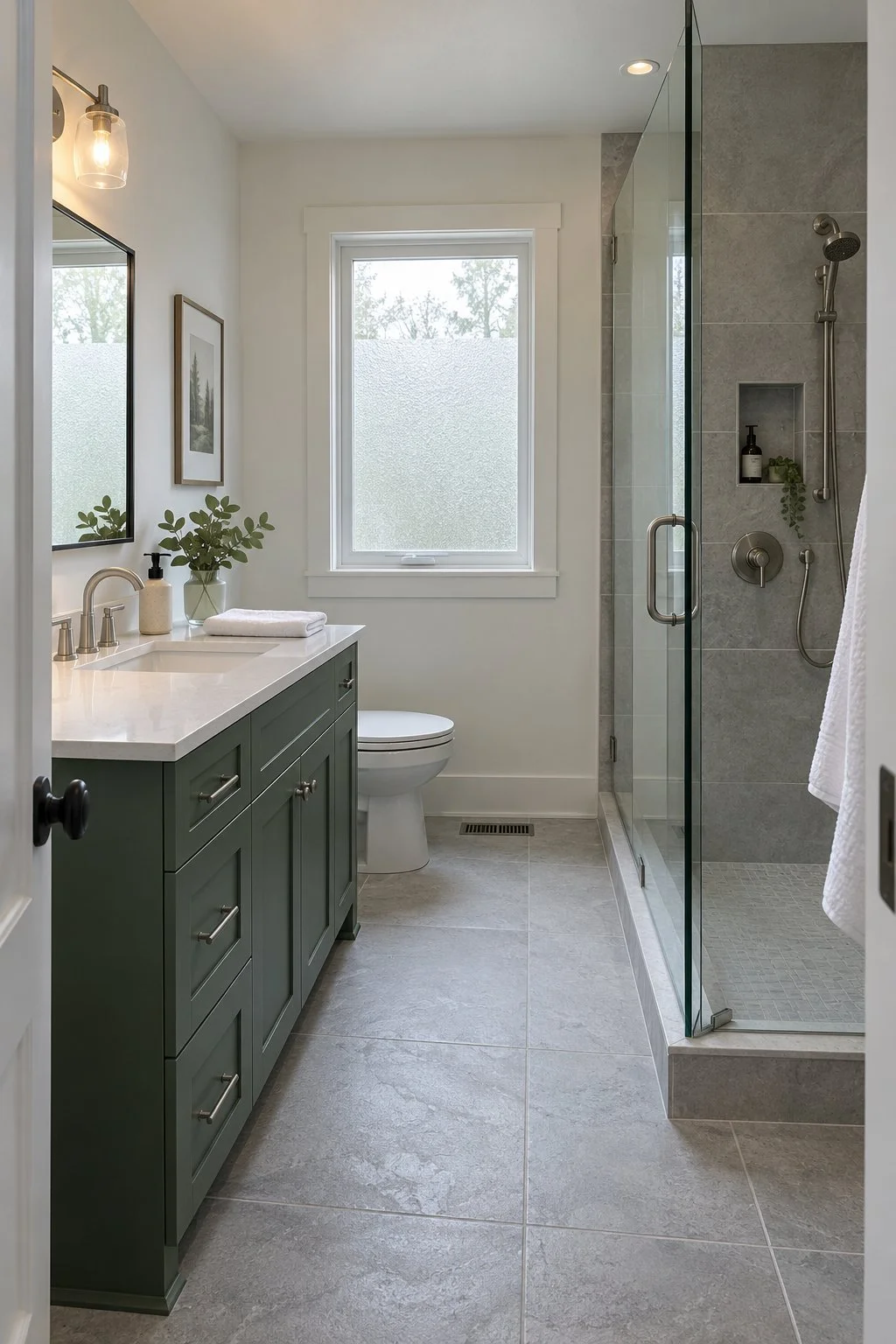 Bathroom Remodeling Inspiration With a Green Vanity