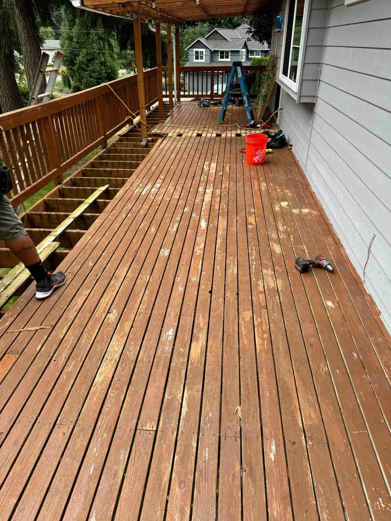 Wood Deck Repair in Progress