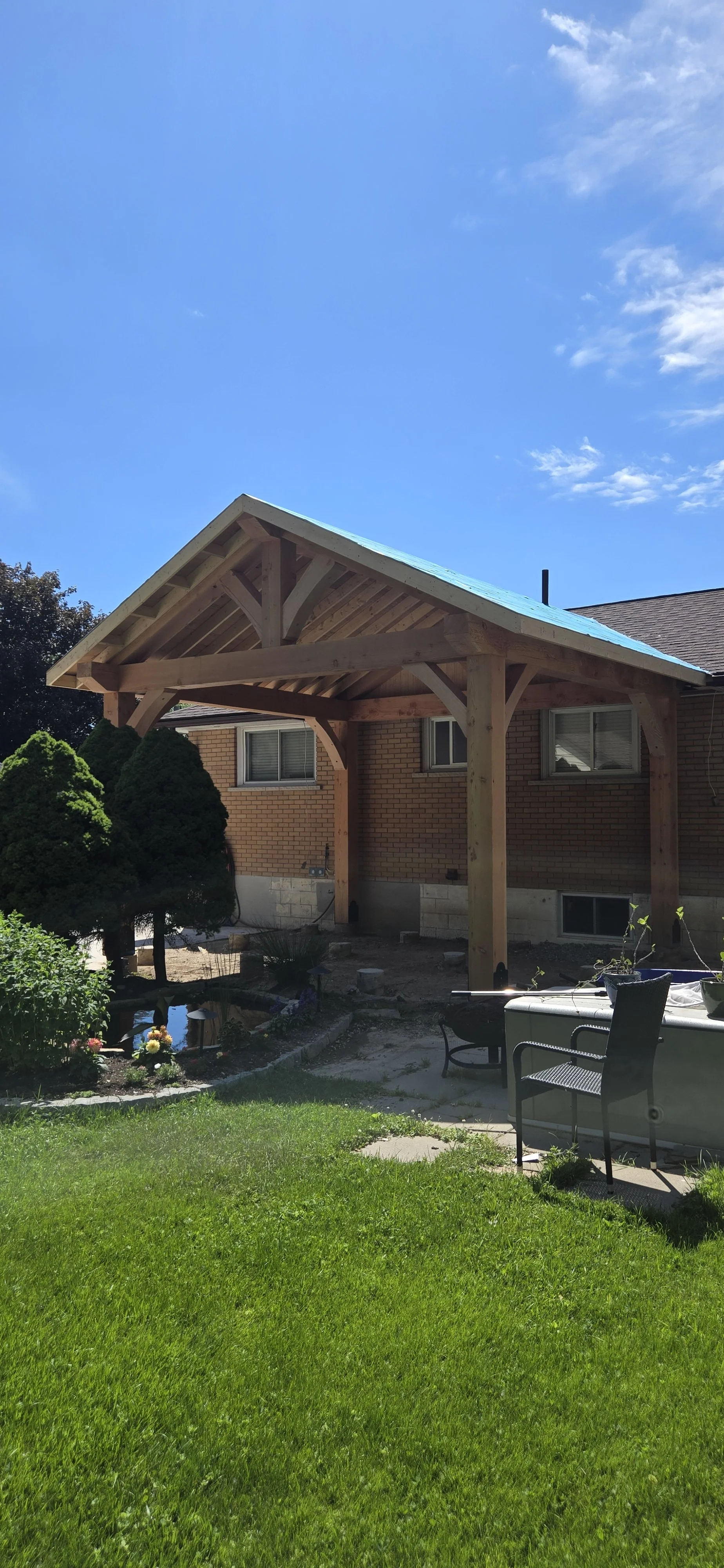 Timber frame in progress