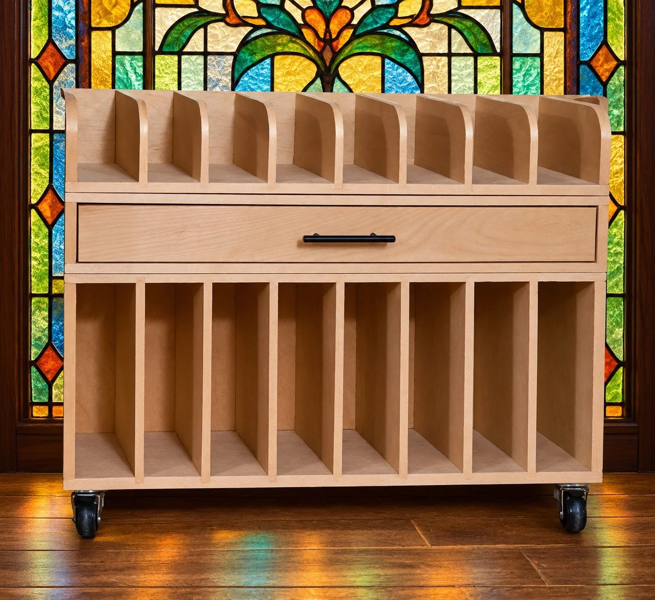 The Glass Artisan’s Mobile Station: Premium Two-Tier Stained Glass Sheet & Scrap Storage Cart