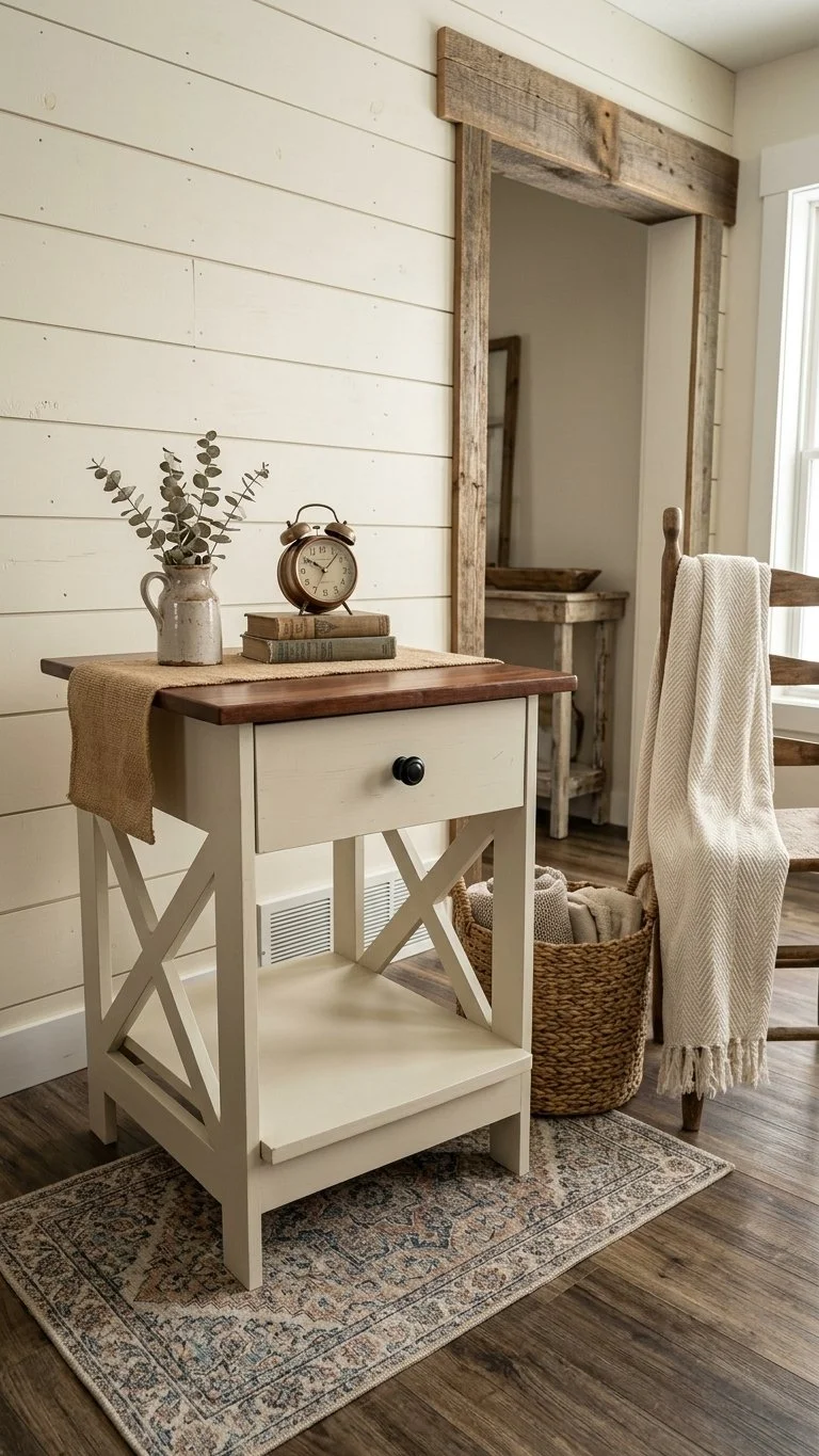 Handcrafted Red Oak Nightstand / Two-Tone Side Table (Custom Orders Available)