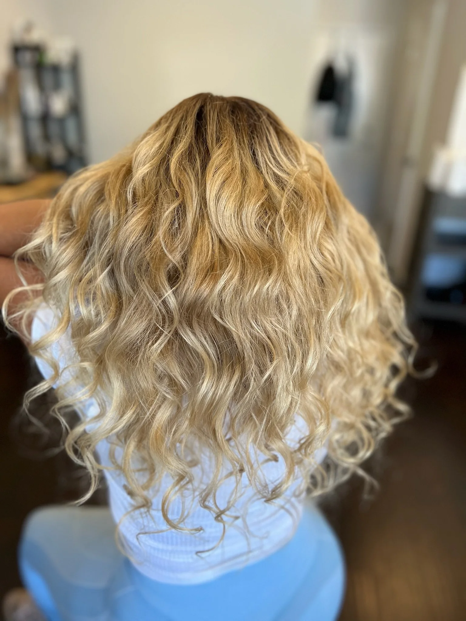 Completed hair transformation by Dalina Rivas featuring custom hair color, personalized haircut, and healthy hair treatment.