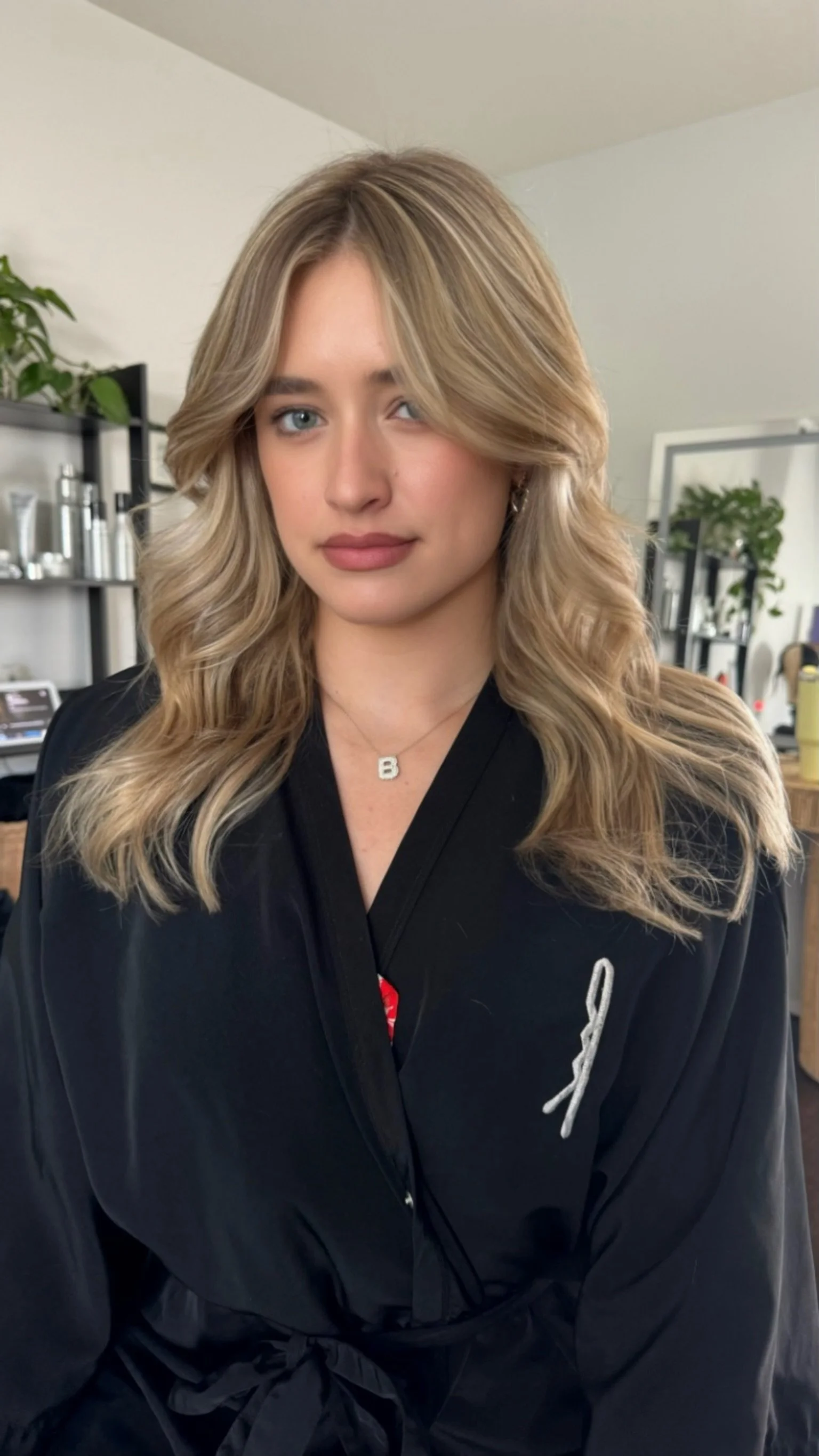 Completed hair transformation by Dalina Rivas featuring custom hair color, personalized haircut, and healthy hair treatment.