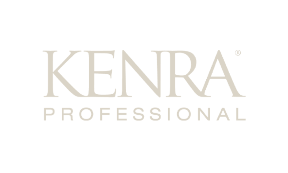 Kenra Professional logo in gray text on a black background.