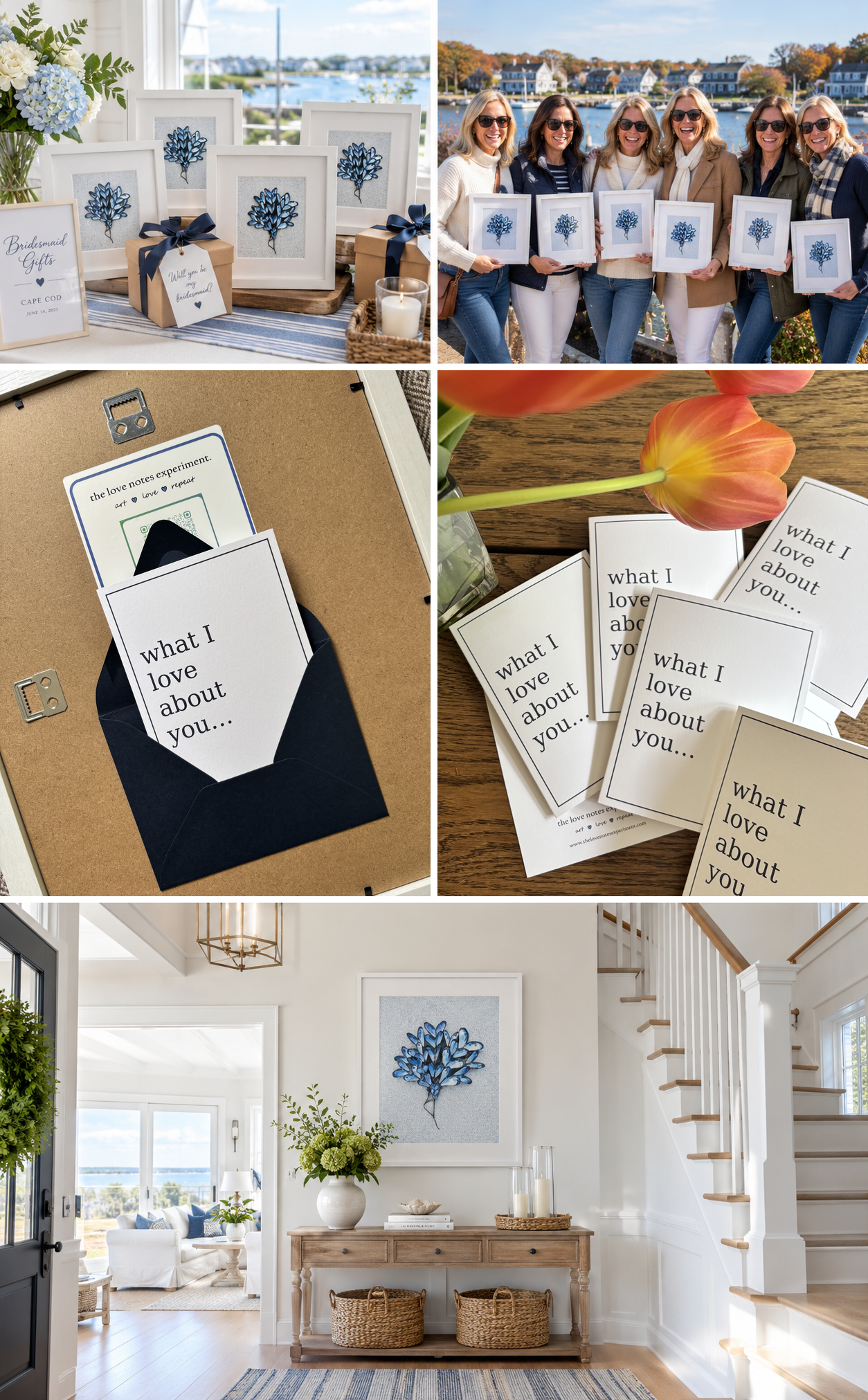 A chain letter of love that hangs on your wall.  Great to give to loved ones, groups of friends or family members.  Tell the people in your life what you love about them!