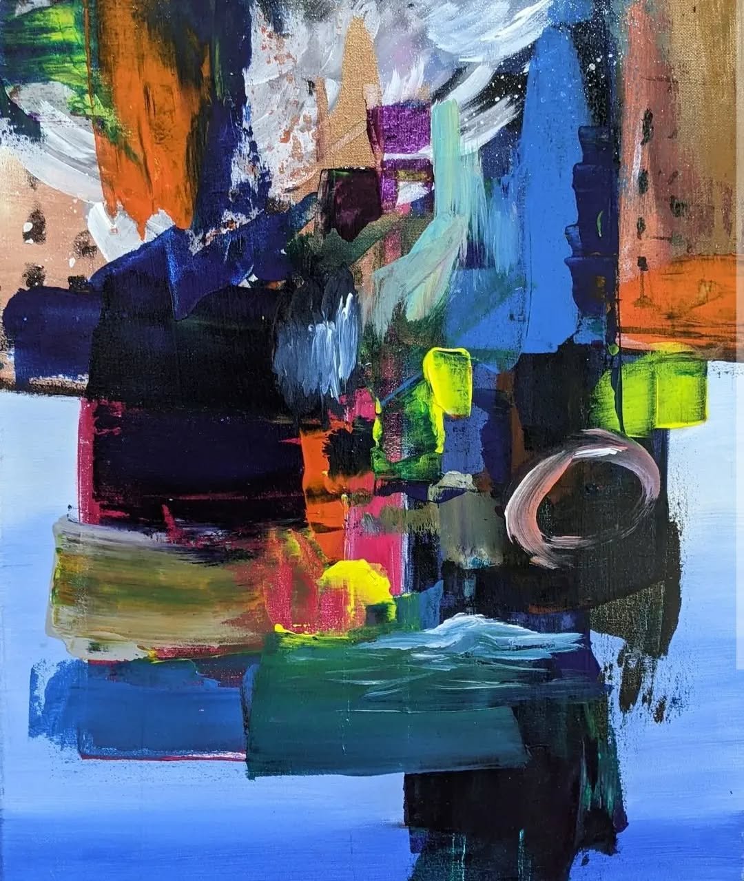 Neon Abstract, 2015, acrylic on canvas, 16" x 20" - Sold 