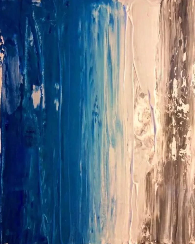 You Were Grey; I was Blue, 2014, acrylic and oil on canvas, 16" x 20" - Sold  