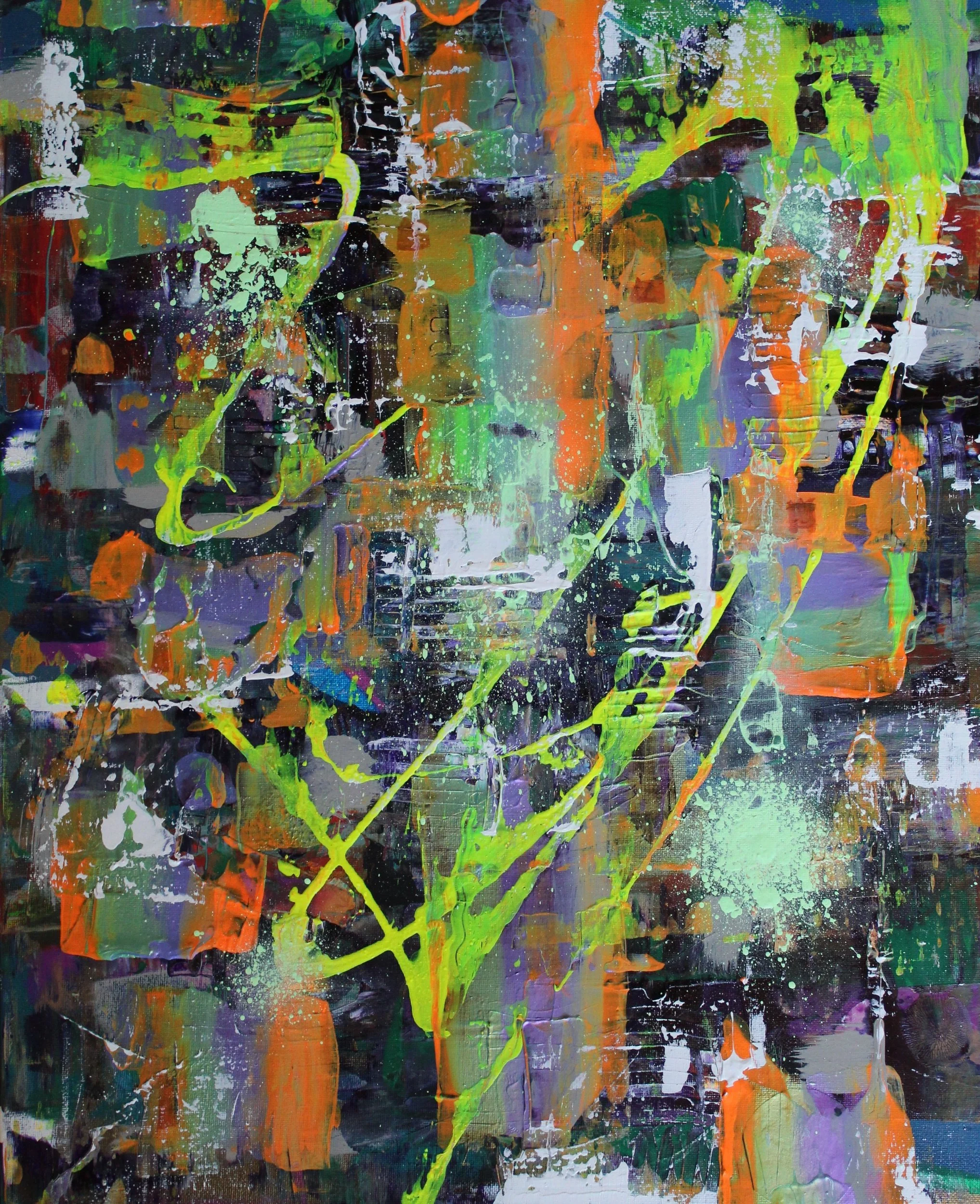Electric City, 2026, acrylic on canvas, 16" x 20" $700