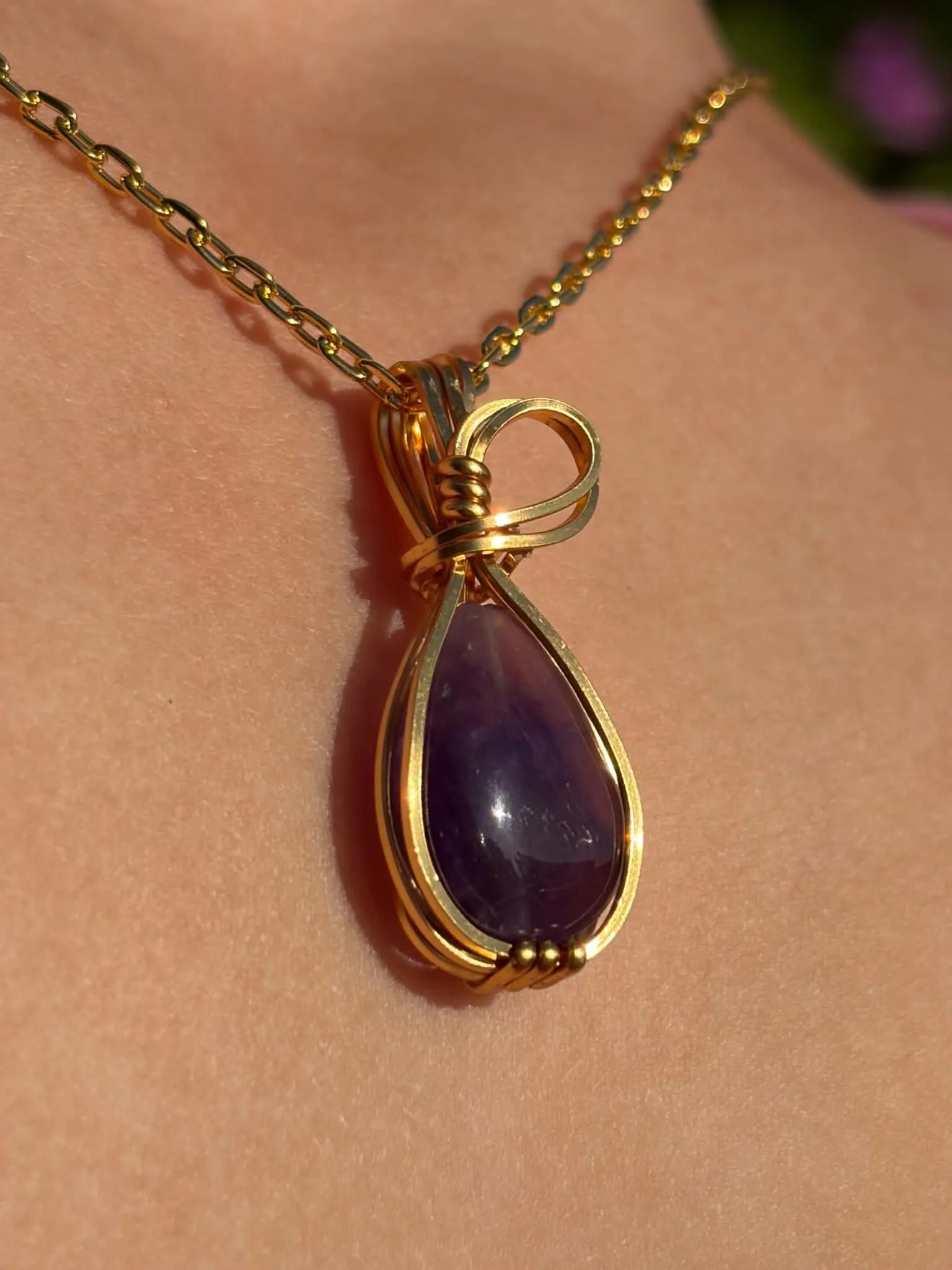 Amethyst Wire Wrapped Necklace