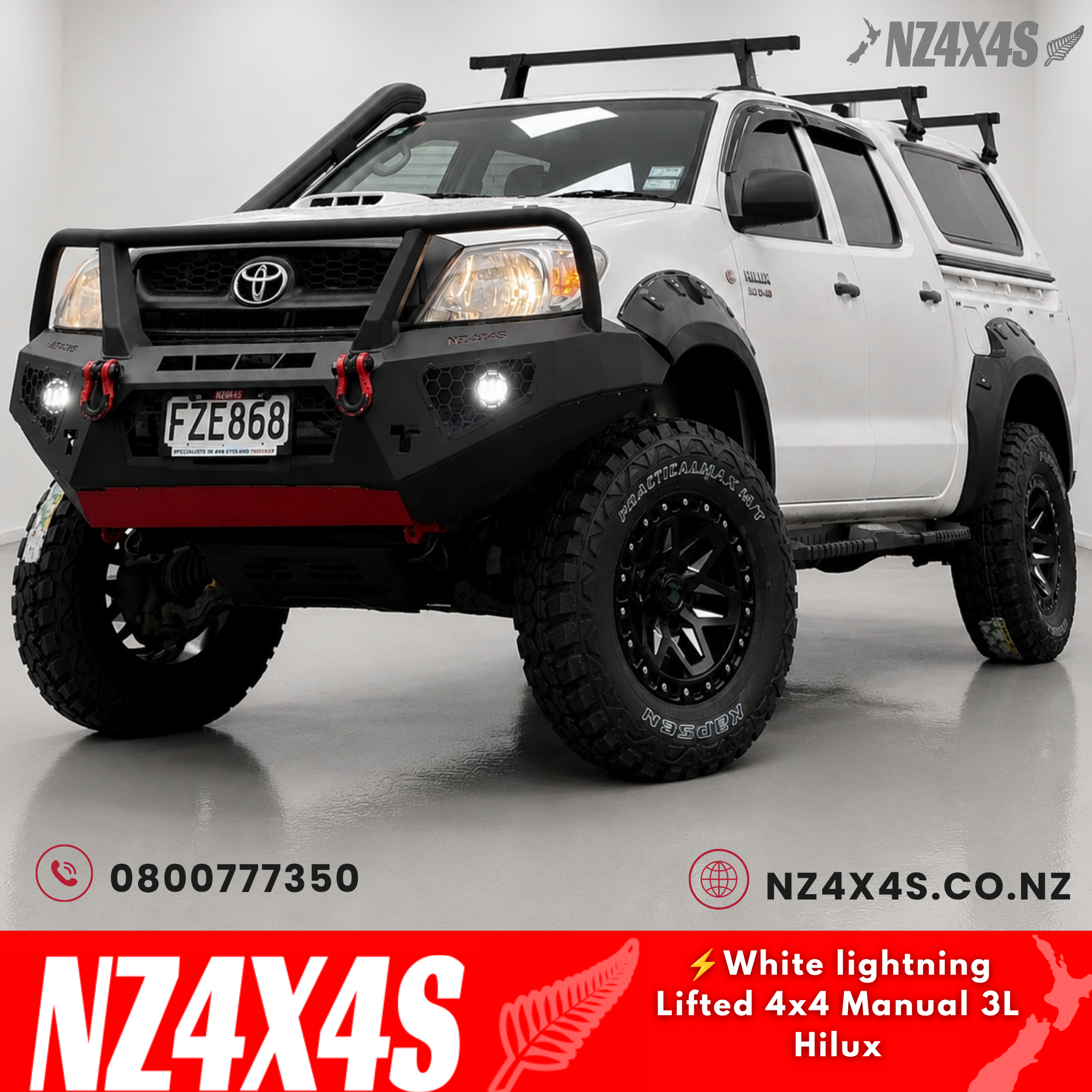 🔥⚡️White lightning Lifted 4X4 Manual 3L Hilux🔥