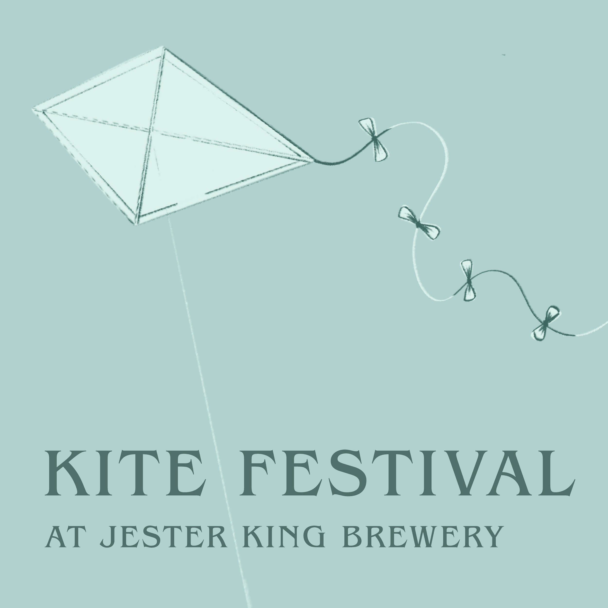 A promotional poster for the Kite Festival at Jester King Brewery featuring a stylized illustration of a kite and the event details.
