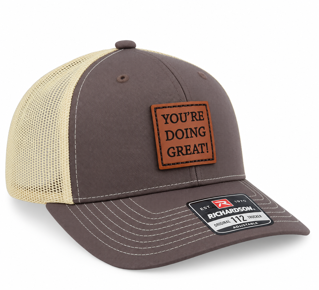 You're Doing Great - 112 Split Trucker Hat (Brown/Khaki)