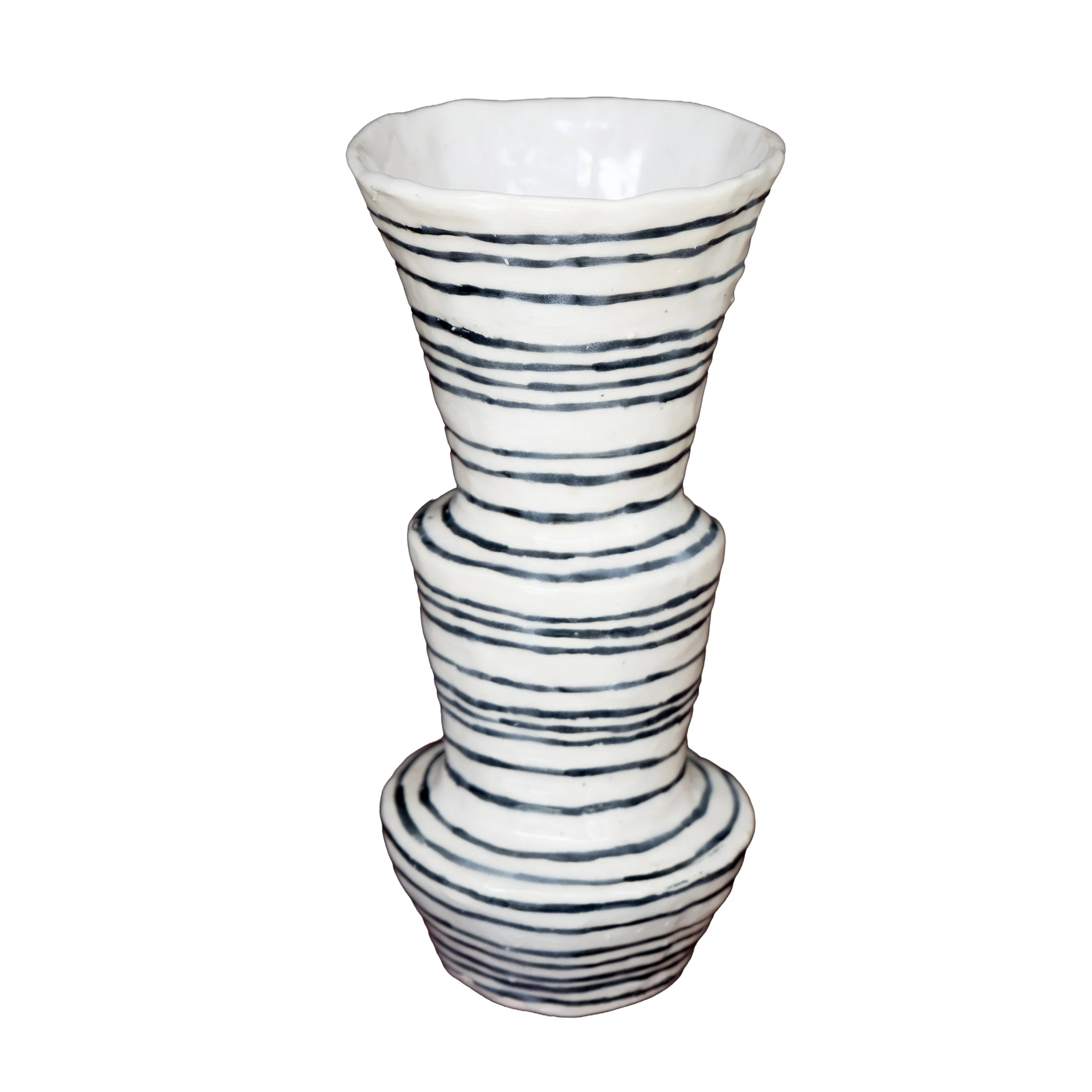 Black & White Striped Vase No.2