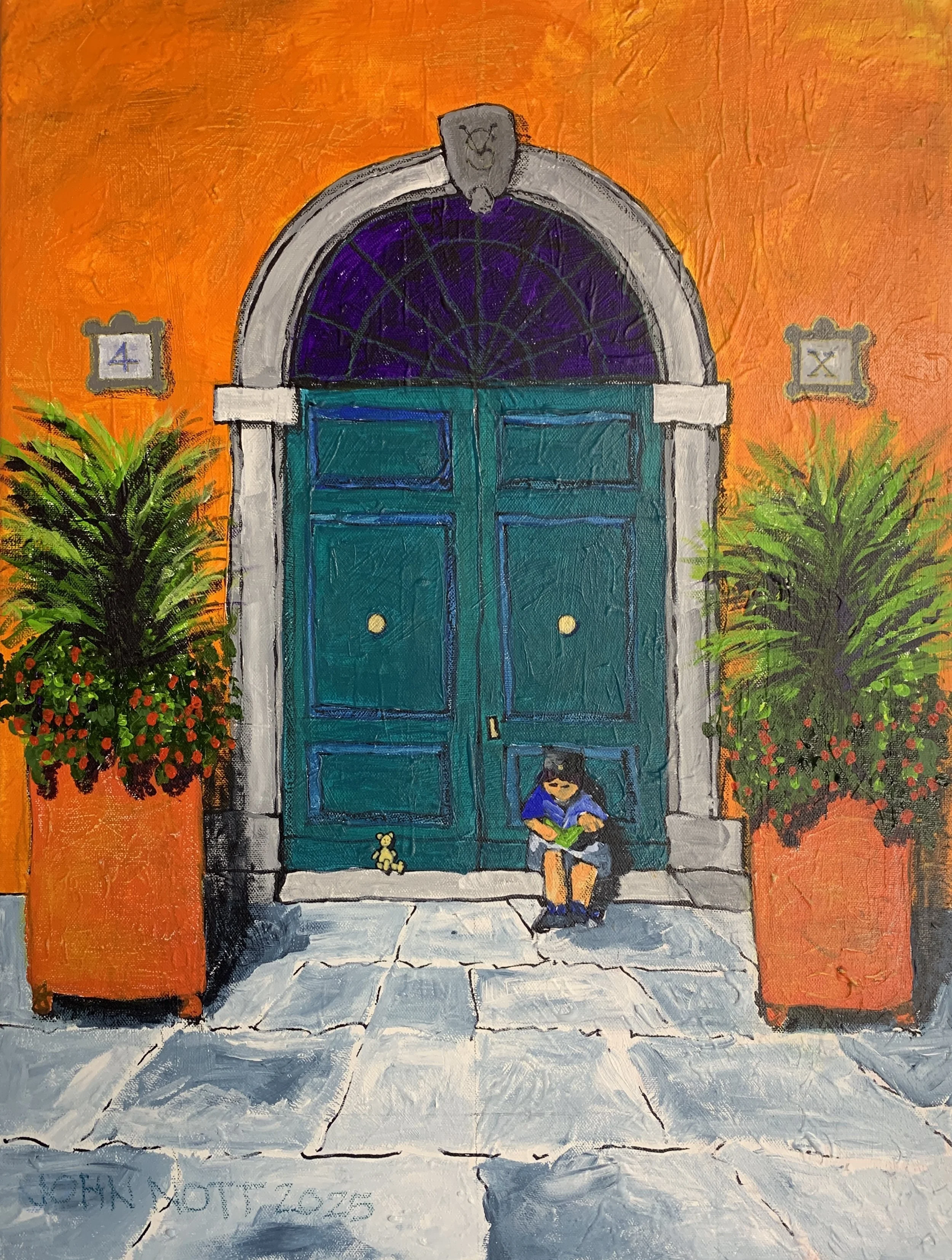 Reading at the door.
Original painting.
50 x 40cm.
Sold.