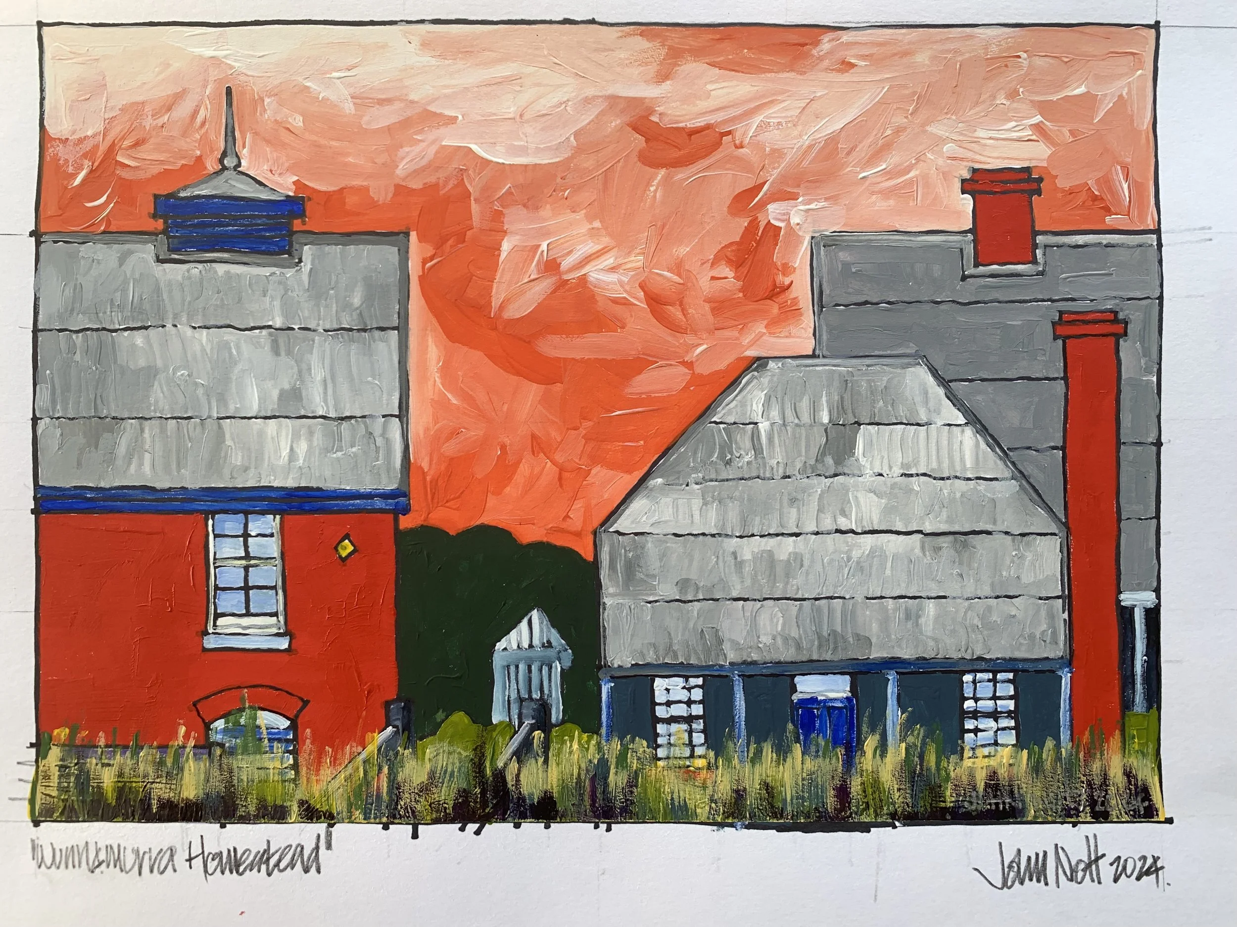 Wunnamurra Homestead. 
Original painting.
30 x 21 cm.
$425.
Unframed.