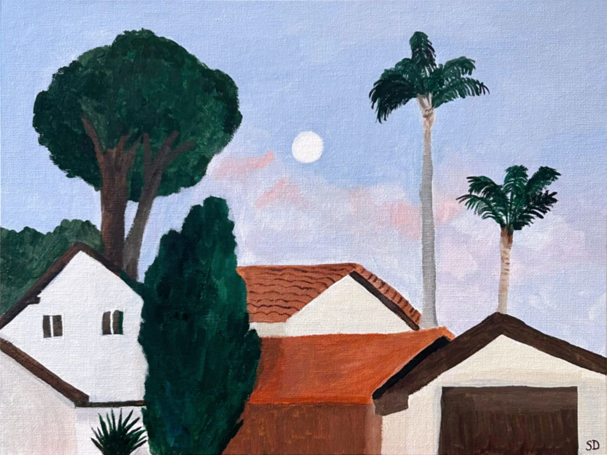 Rooftops in the moonlight