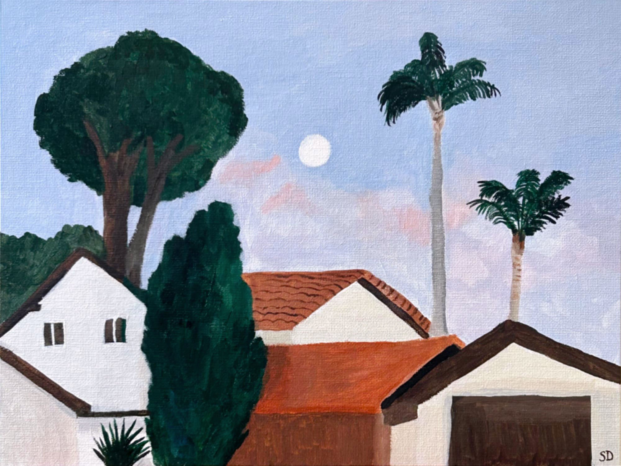 Rooftops in the moonlight
