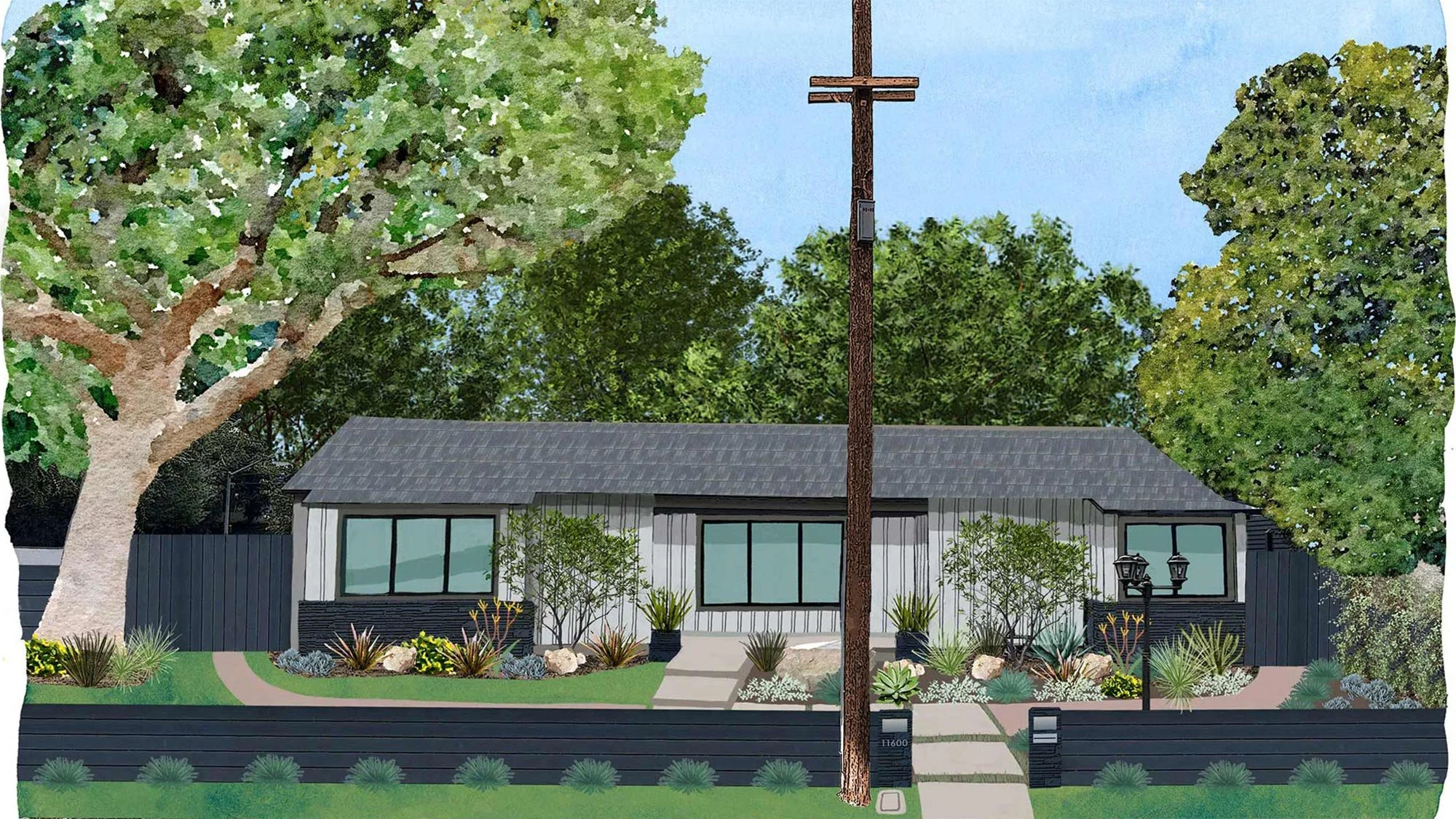 Architectural rendering of landscape for Love Design