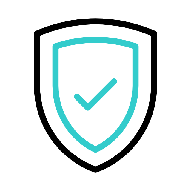 Shield icon with a checkmark inside.