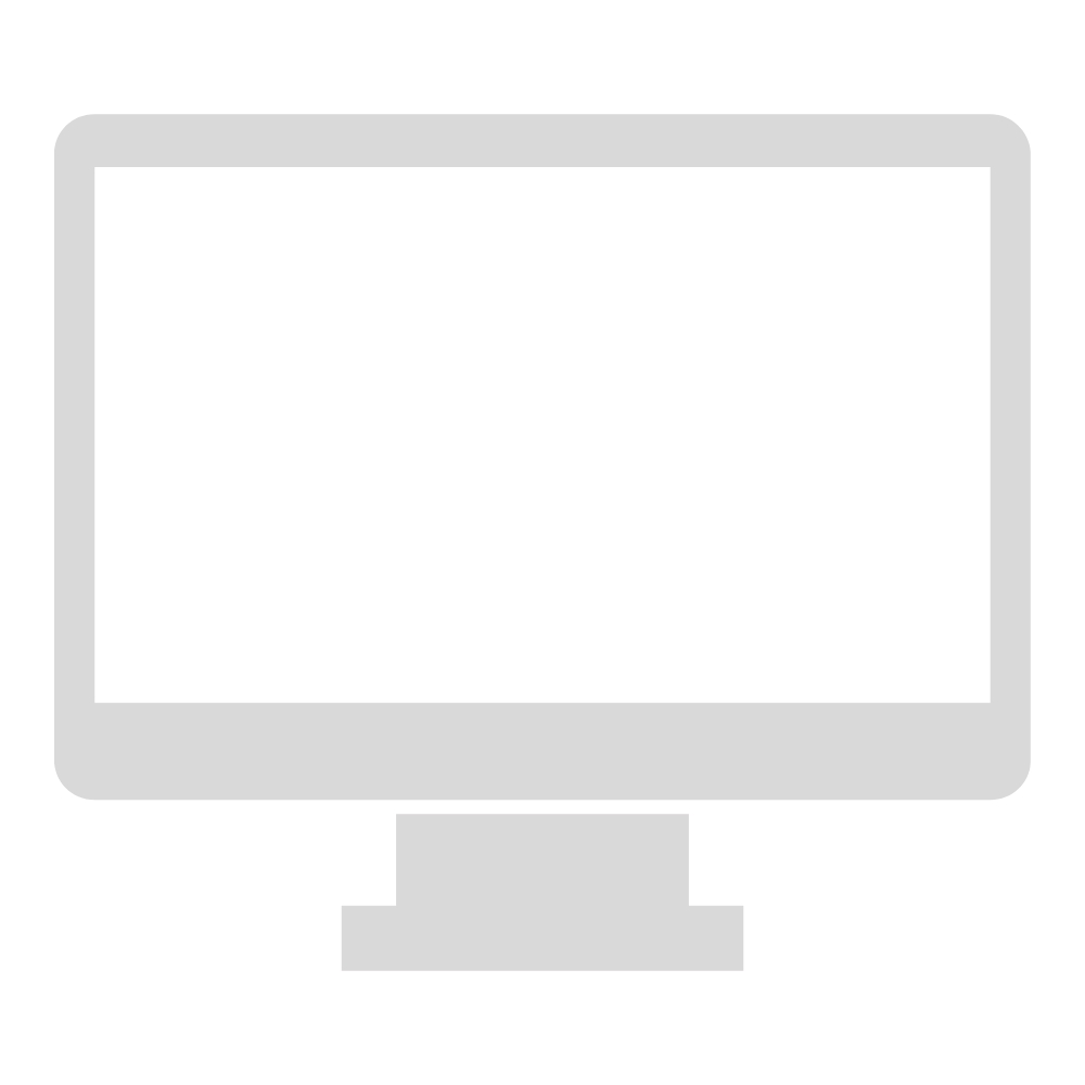 Gray computer monitor with a black screen