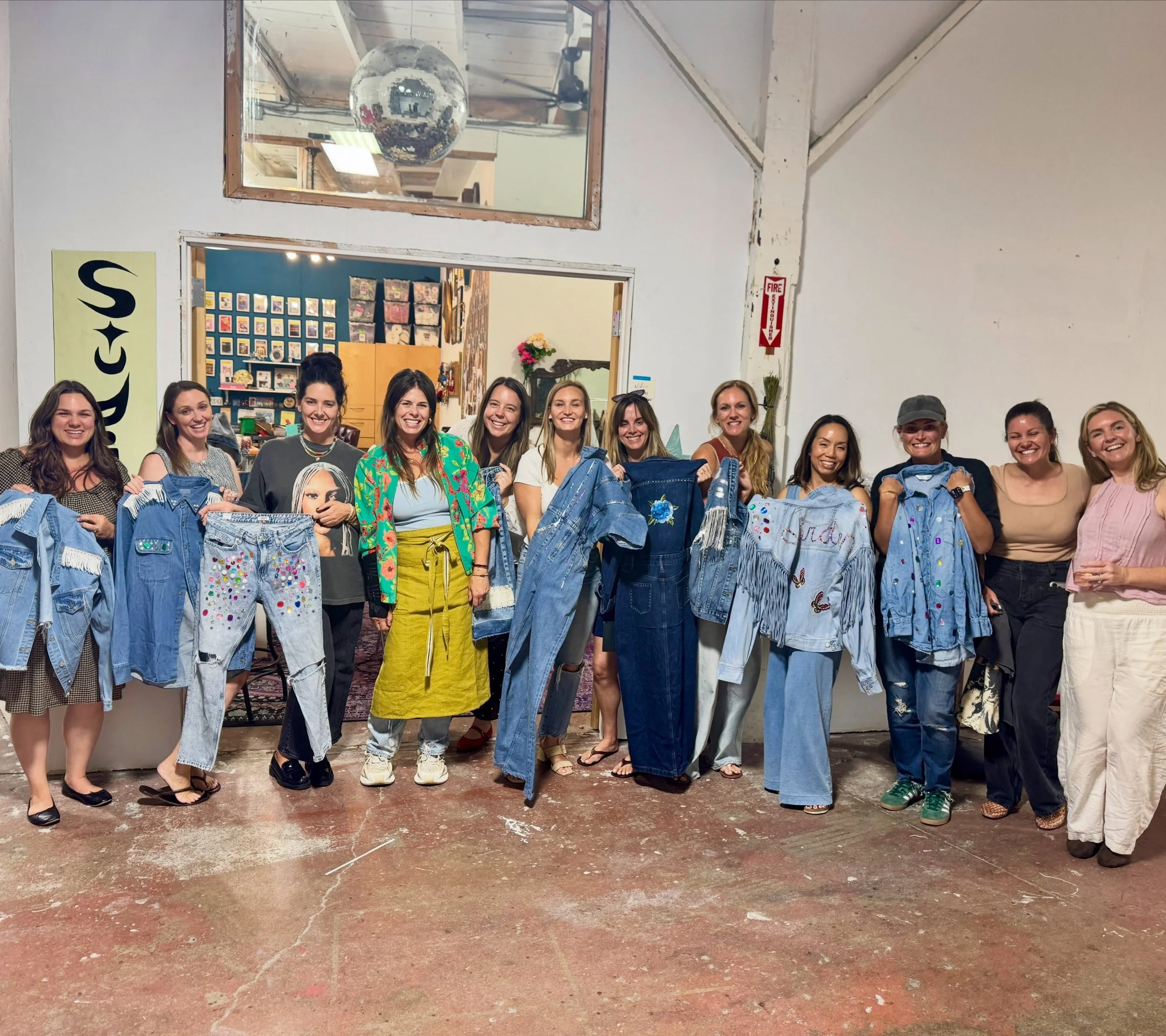 Denim &amp; Diamond was so much fun! Thank you to all who joined, loved watching everyone rhinestone, heat press, paint, and sew new life into their denim garments 👖💎 more embellishment workshops coming soon

DM us about hosting your private worksh