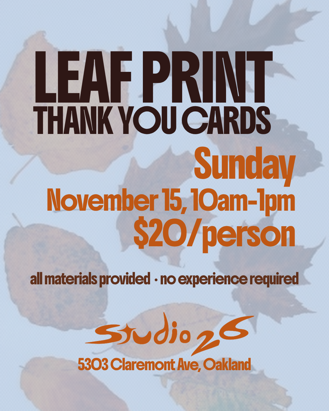 Leaf Print Thank You Cards