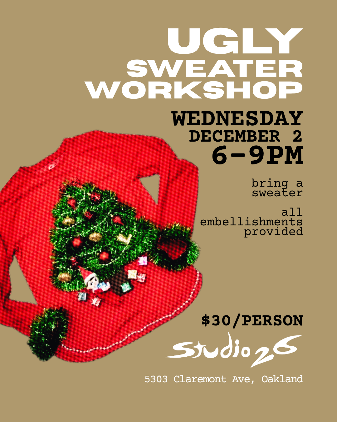 Ugly Sweater Embellishment Workshop