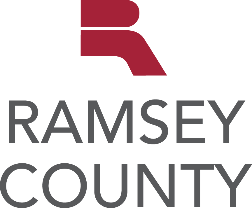 Ramsey County logo with a stylized red 'R' and the words 'Ramsey County' beneath.