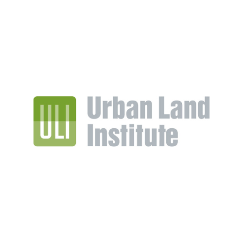 Logo of Urban Land Institute featuring a green square with white vertical lines and the text 'Urban Land Institute' in gray.