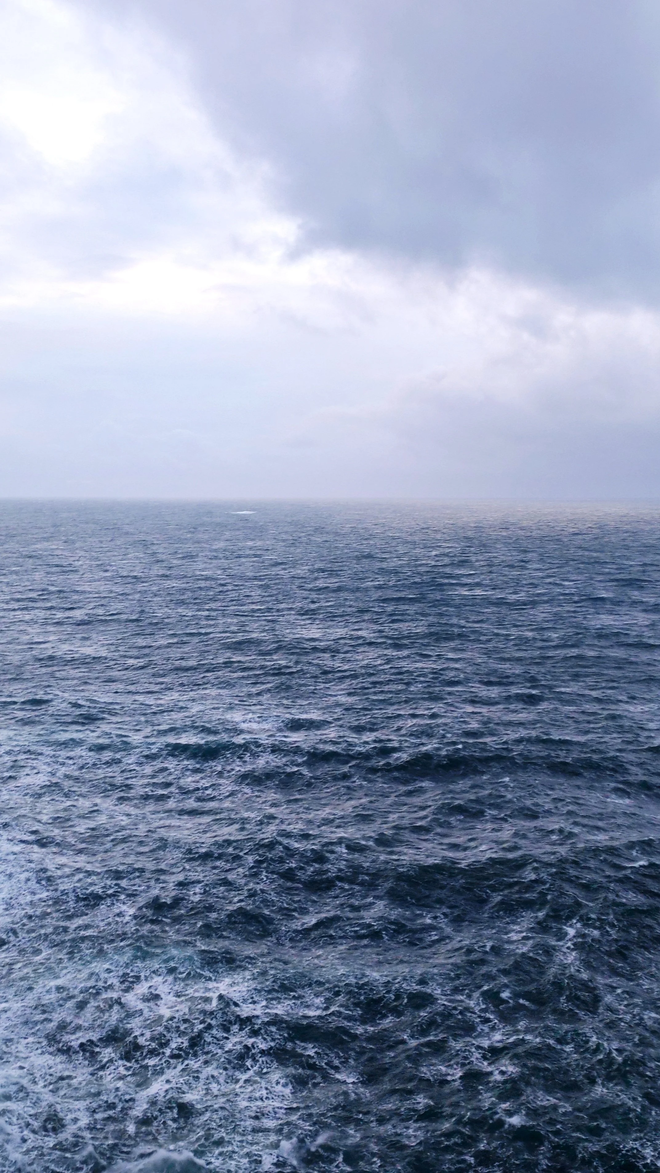 View of the ocean with waves and a cloudy sky