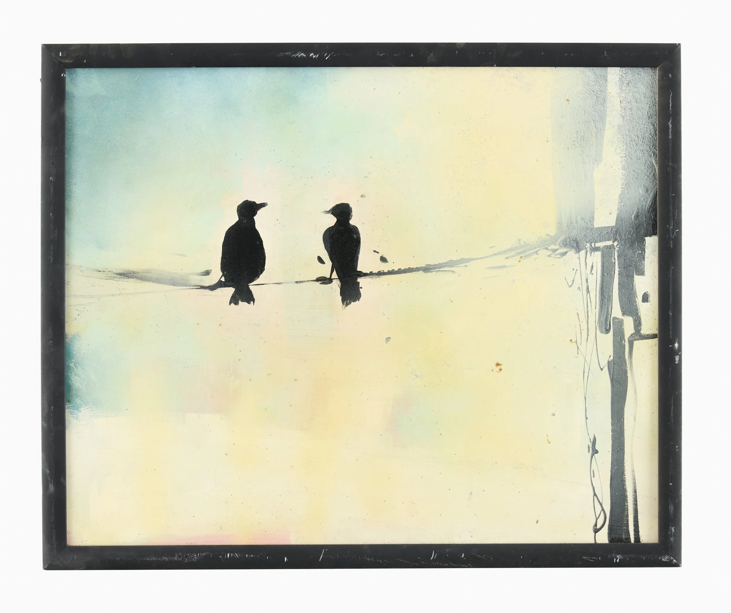 Two Little Birds Snow 2006 53x64 acrylic on board.jpg