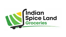 Logo for Indian Spice Land Groceries with a shopping cart icon