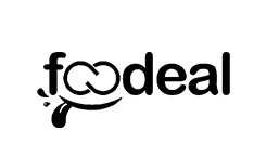 Logo with the words 'food deal', featuring an infinity symbol integrated into the text