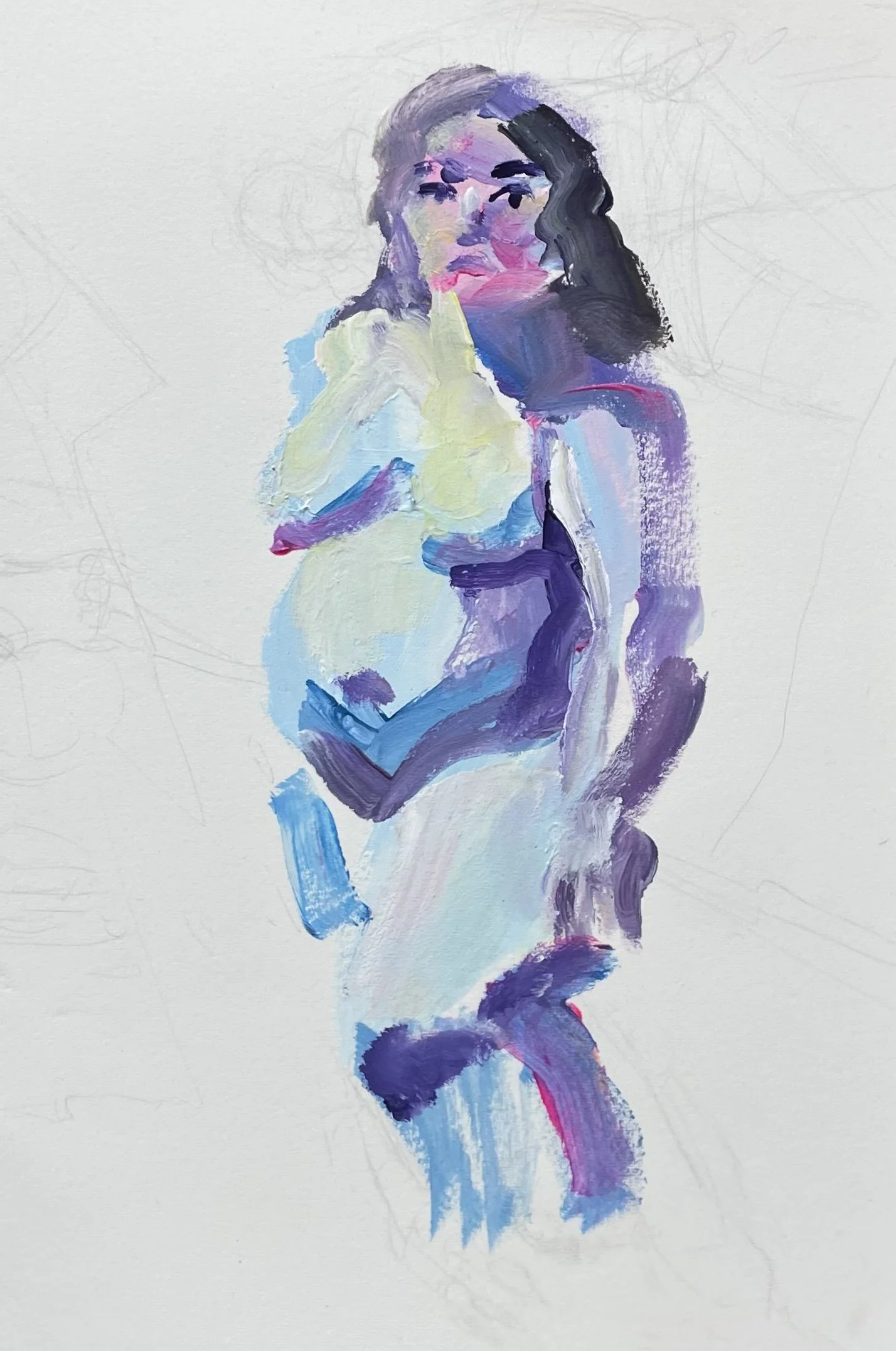 'Woman Figure' Acrylic on Paper