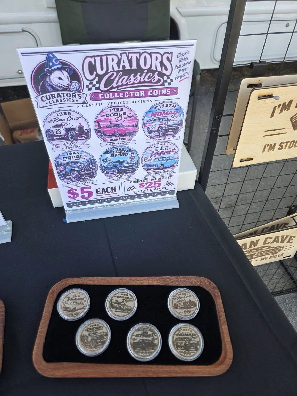 Classic vehicle collector coins from Curators Classics.