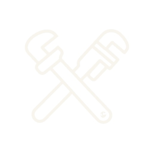 Line drawing of crossed wrench and screwdriver on black background.