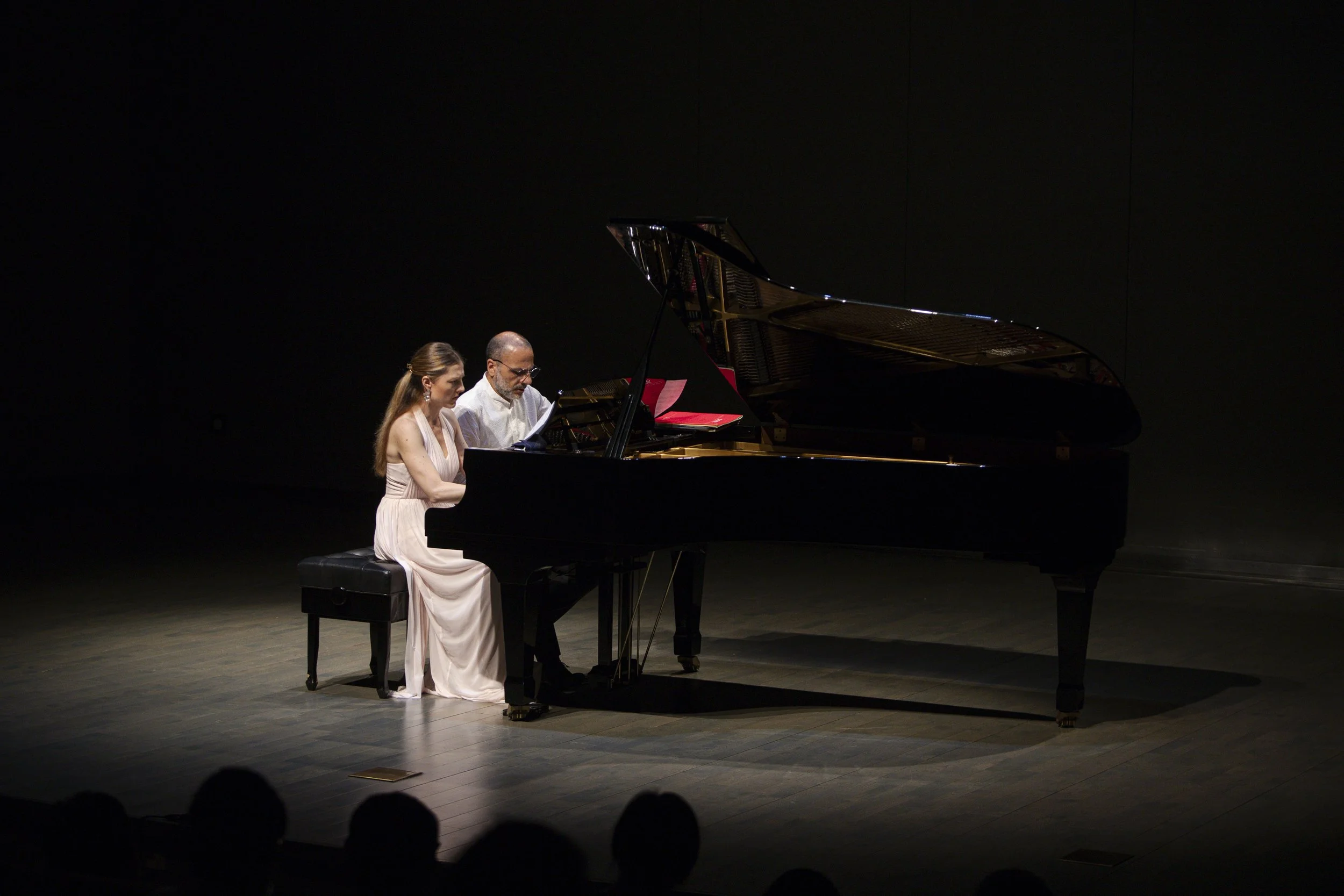     Sara Costa and Fabiano Casanova performing together during a live concert.