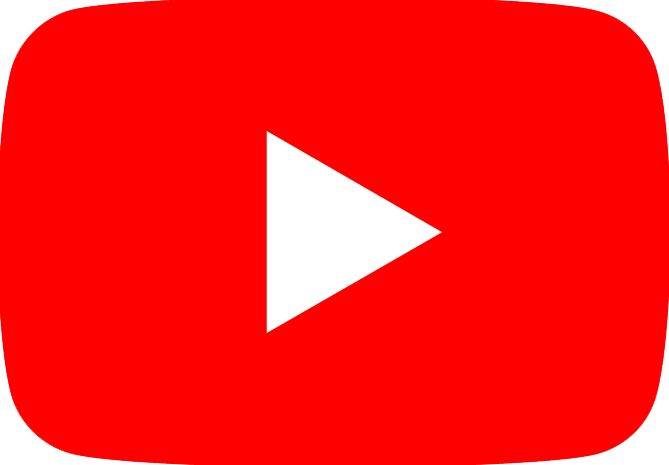 Logo de YouTube avec un bouton play blanc sur fond rouge