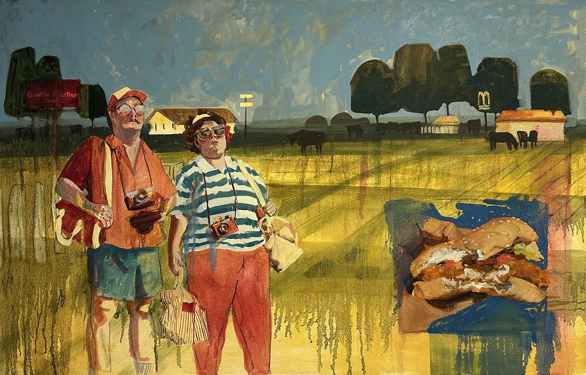 Chicken Sandwich, 2025, Oil on Canvas, 36" x 56" x 1 1/2"